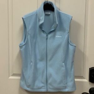 Women’s COLUMBIA Fleece Vest Size XL Chest=45 Light Blue